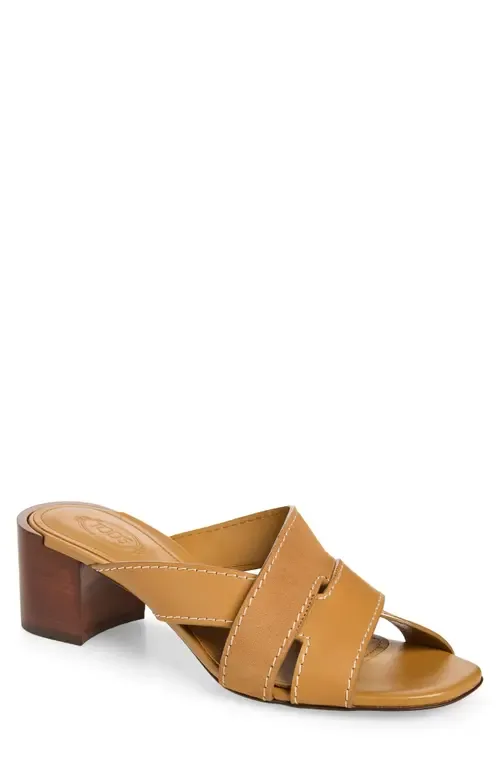 Block Heel Slide Sandal by Tod's