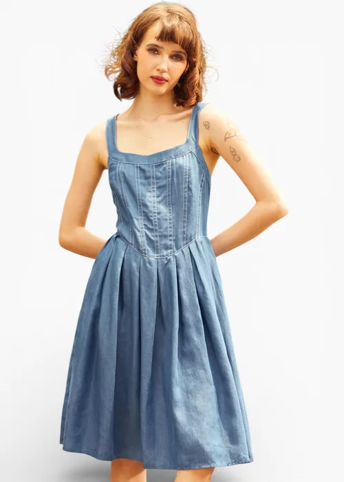 Meet Me on Main Street Chambray Dress by ModCloth