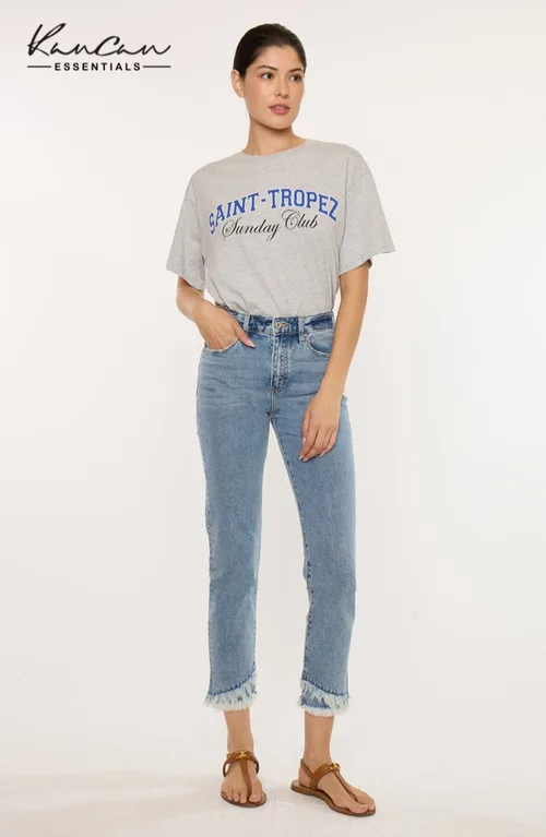 Clover Essentials High Rise Straight Fit Leg Jeans by KanCan