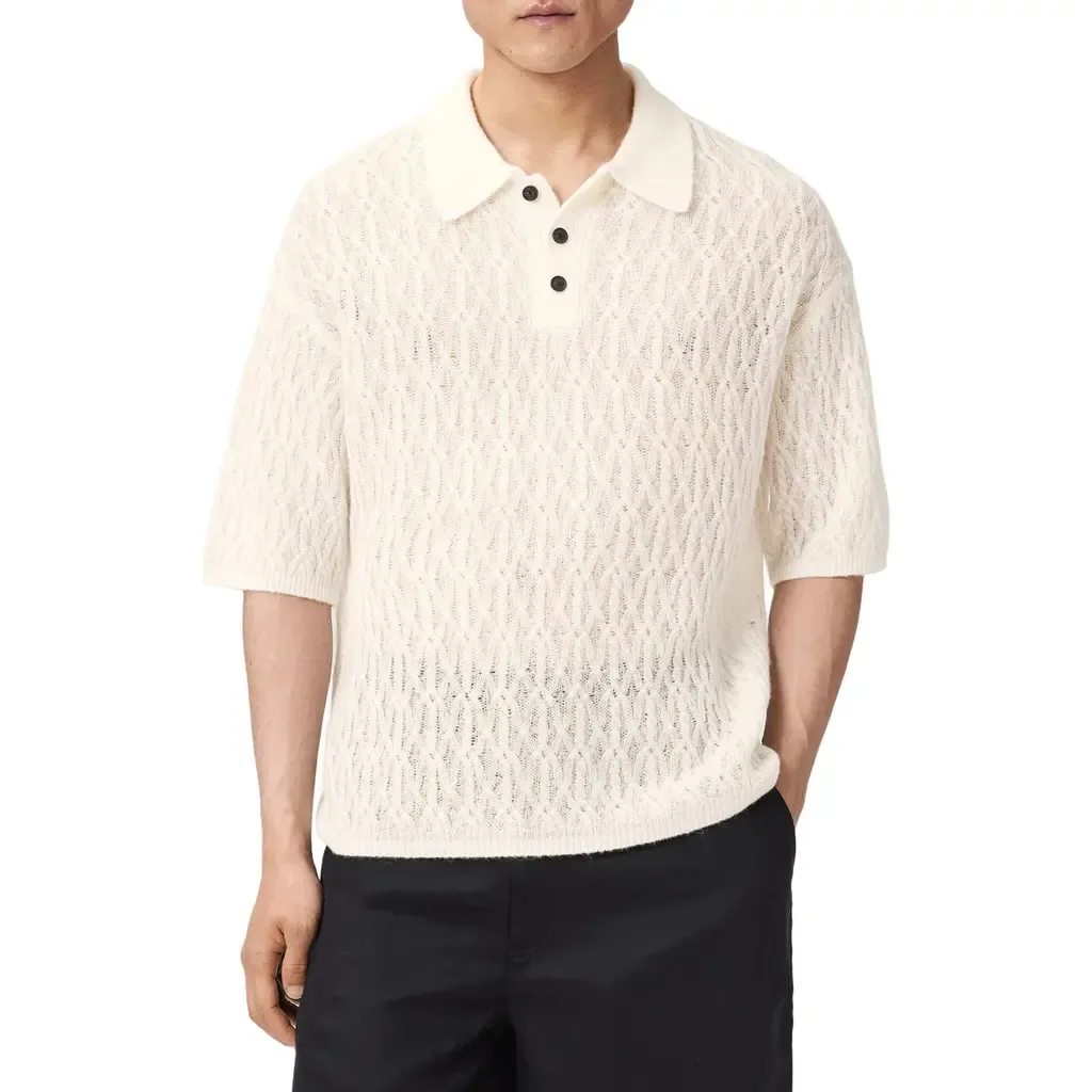 Cyclone Textured Short Sleeve Polo by AllSaints