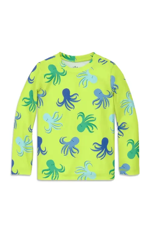 Long Sleeve Rash Guard in Ocean Pals by Primary