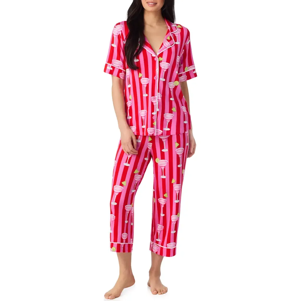 Print Crop Pajamas by Room Service Pjs