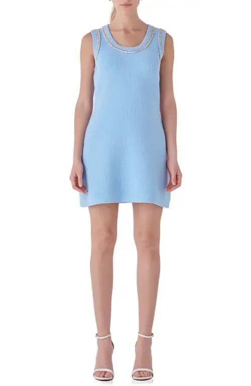 Chain Trim Sleeveless Sweater Dress by Endless Rose