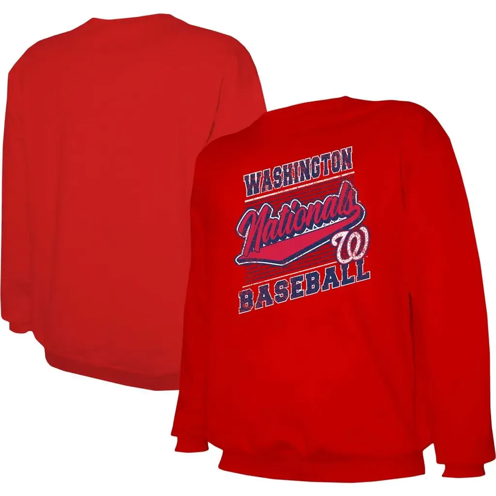 Stitches Washington Nationals Lightweight Crew Sweatshirt by STITCHES