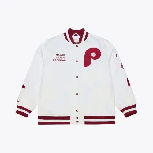 Mitchell & Ness Philadelphia Phillies Cooperstown Collection Arctic Lightweight Satin Full-Snap Jacket by Mitchell & Ness