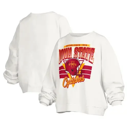Pressbox Iowa State Cyclones Janice Retro Logo Oversized Pullover Sweatshirt by PRESSBOX
