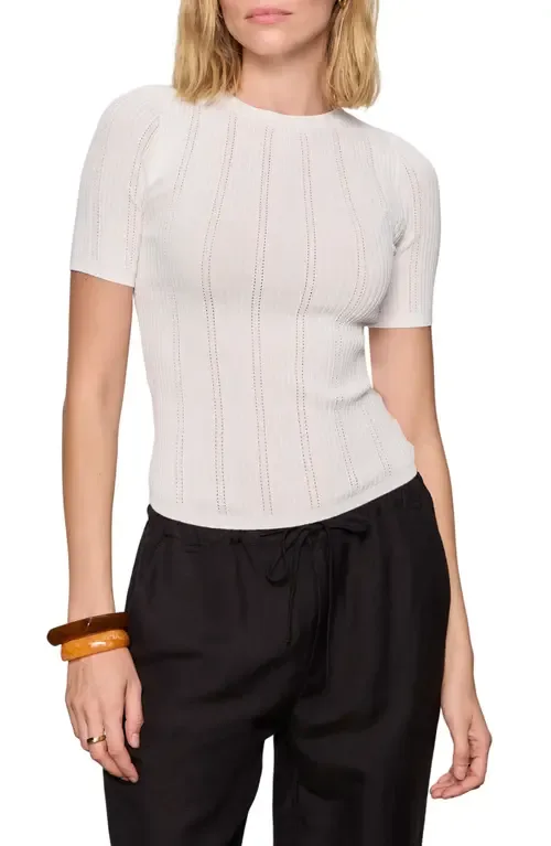 Perfect Pointelle Rib T-Shirt by Sanctuary