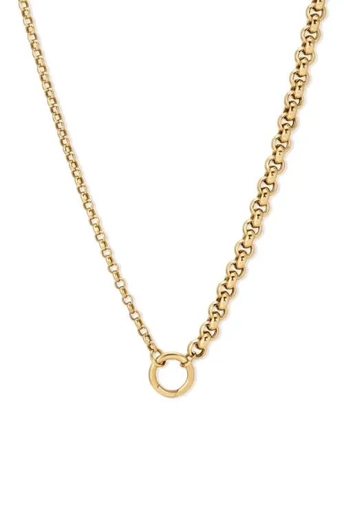 Half & Half 14K Gold Rolo Chain Necklace by Adina Reyter
