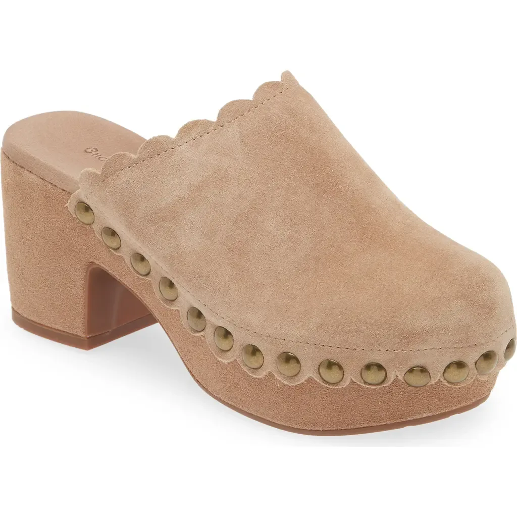 Gemini Platform Clog in Latte Suede by Chocolat Blu