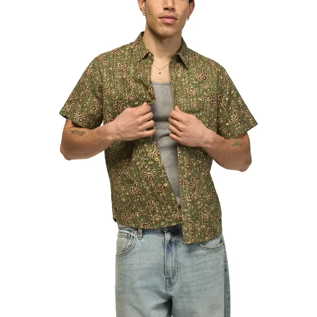 Short Sleeve Cotton Button-Up Shirt by Lucky Brand