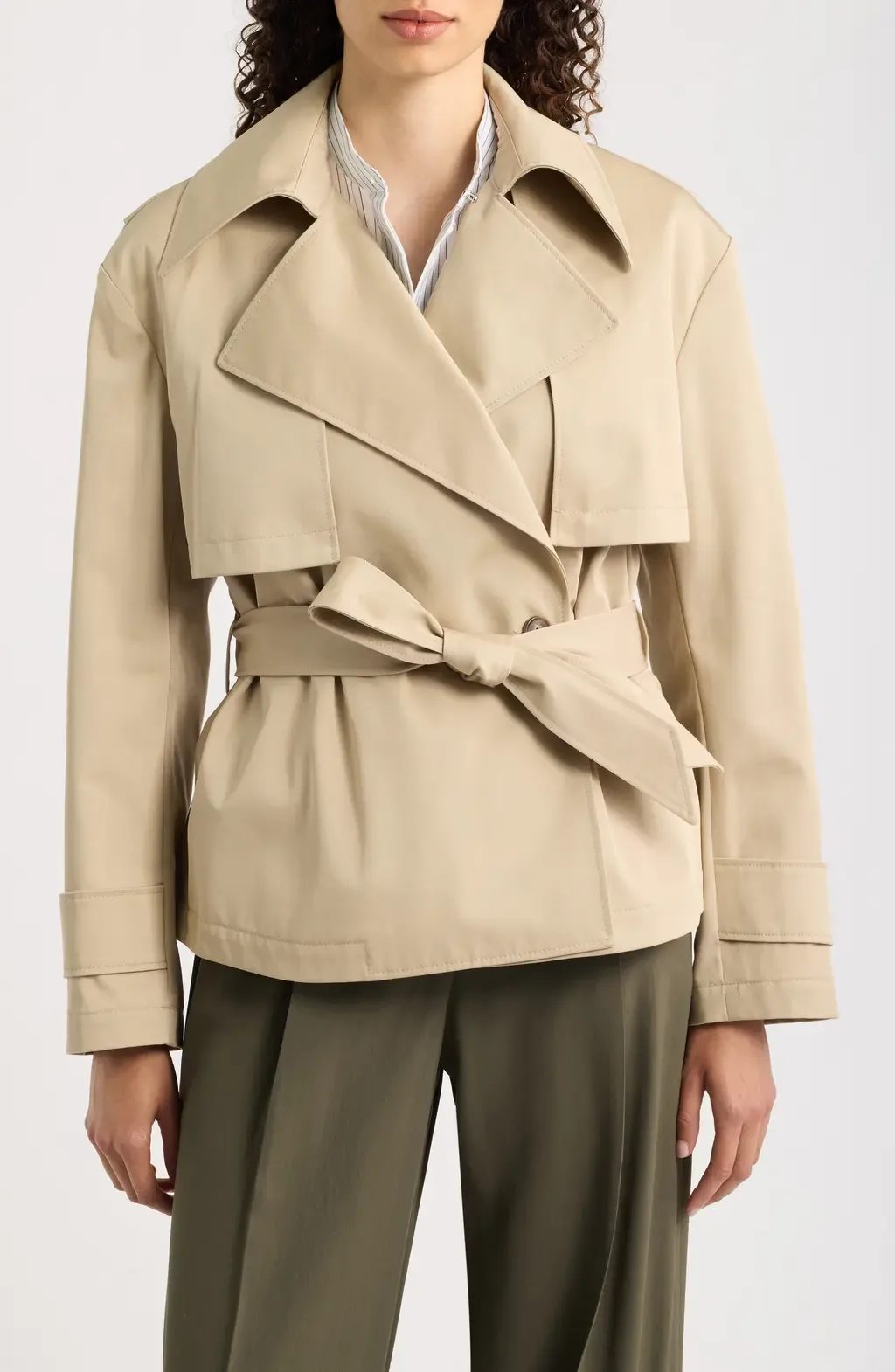 Cinnia Double Breasted Tie Waist Trench Coat