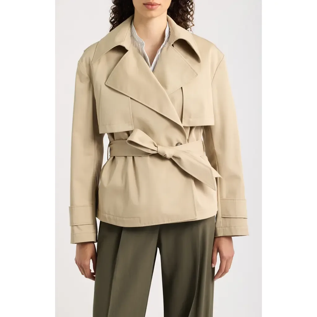 Cinnia Double Breasted Tie Waist Trench Coat