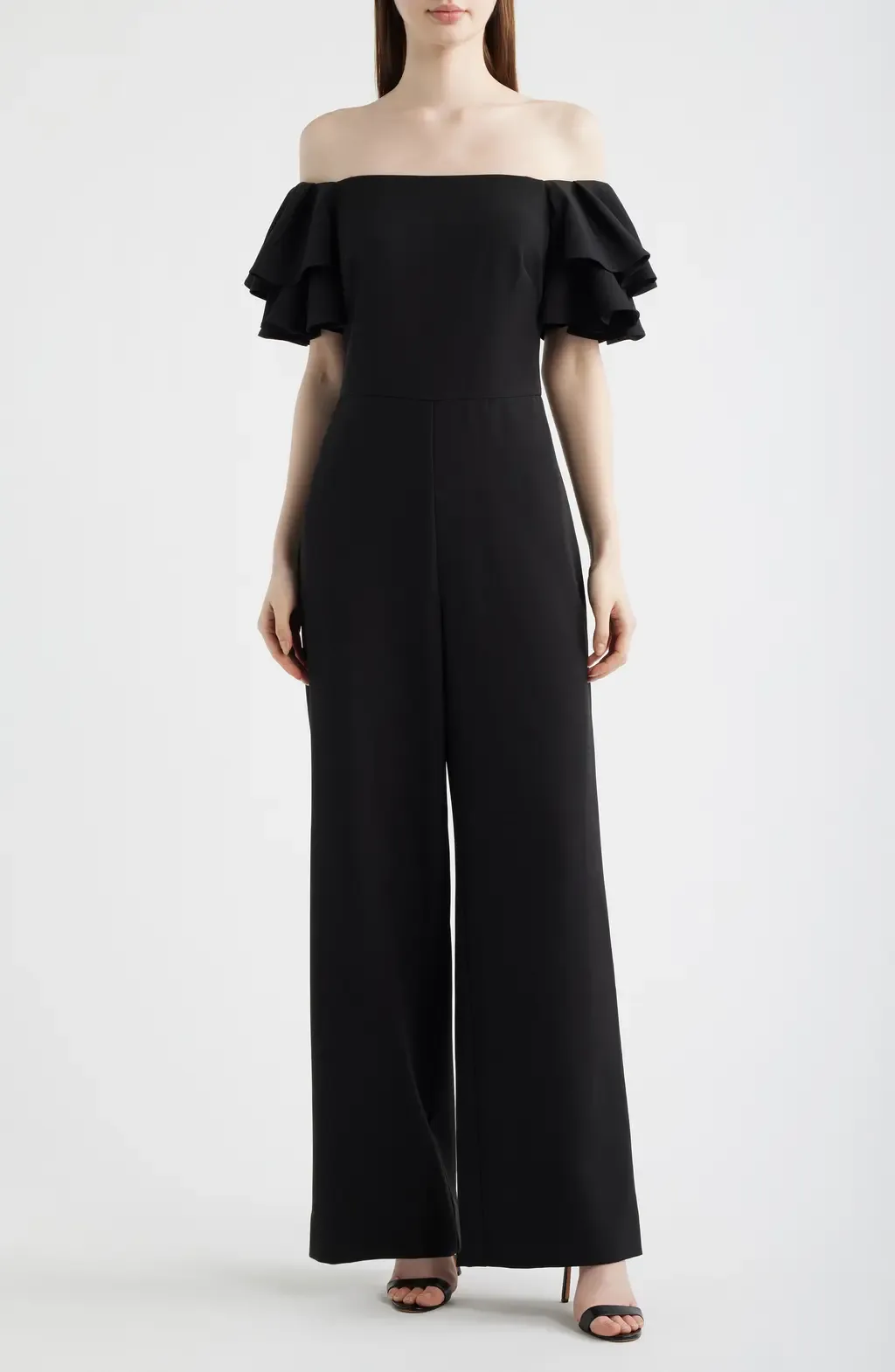 Ruffle Sleeve Off the Shoulder Jumpsuit