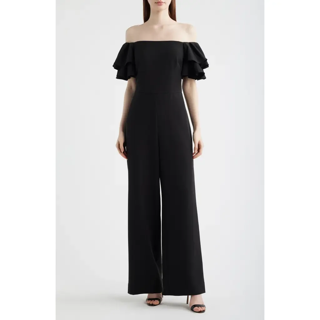 Ruffle Sleeve Off the Shoulder Jumpsuit by Eliza J