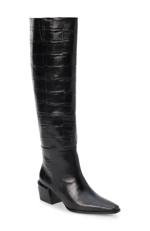 Ellington Knee High Boot in Black Croc by Matisse