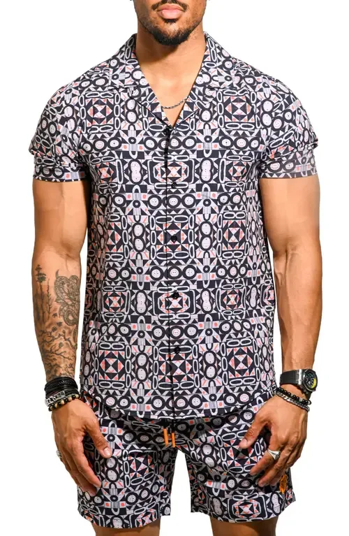 Beachtiles Short Sleeve Cotton Button-Up Shirt by Maceoo