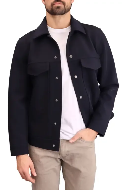 Double Face Performance Twill Trucker Jacket by Bagatelle