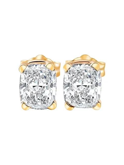 tw Cushion Cut Diamond Studs 14k Gold Lab Grown by Bliss Diamond