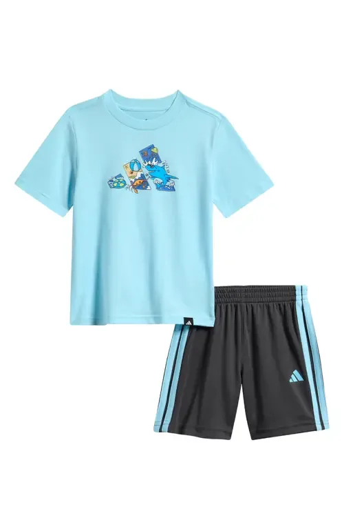 Graphic Print T-Shirt & 3-Stripes Shorts Set by adidas