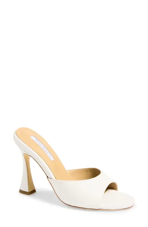 Victoria Open Toe Slide Sandal in White Nappa by Tony Bianco