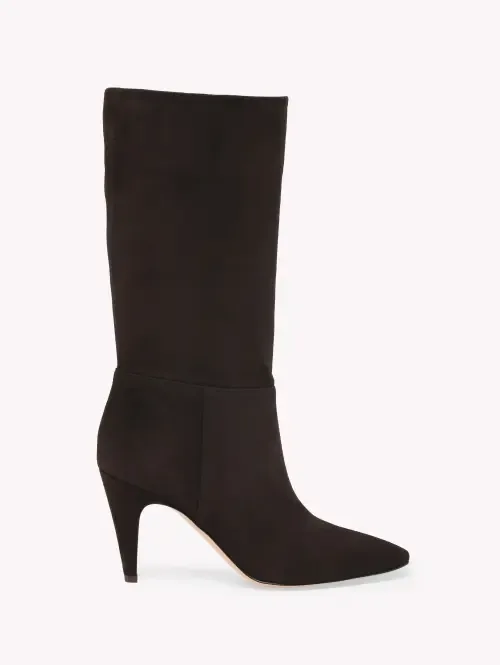 Elise Booties in Moka Brown Suede by Gianvito Rossi