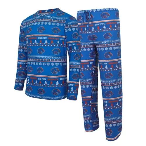 Concepts Sport Royal Boise State Broncos Swivel Long Sleeve T-Shirt & Pants Sleep Set by CONCEPTS SPORT
