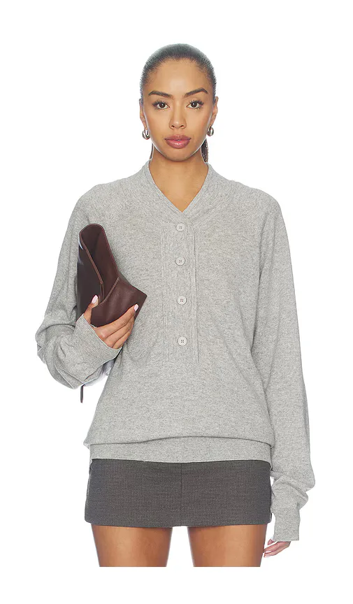 Knit Henley Sweater by Aya Muse