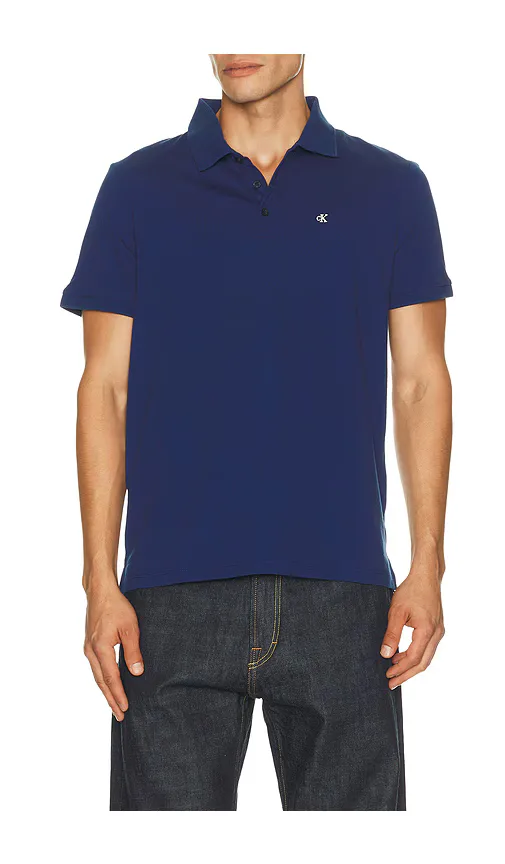 Short Sleeve Classic Monogram Polo by Calvin Klein