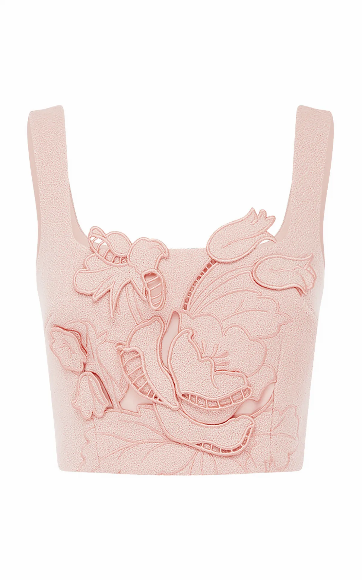 Vivian Applique Tweed Crop Top by Leo Lin
