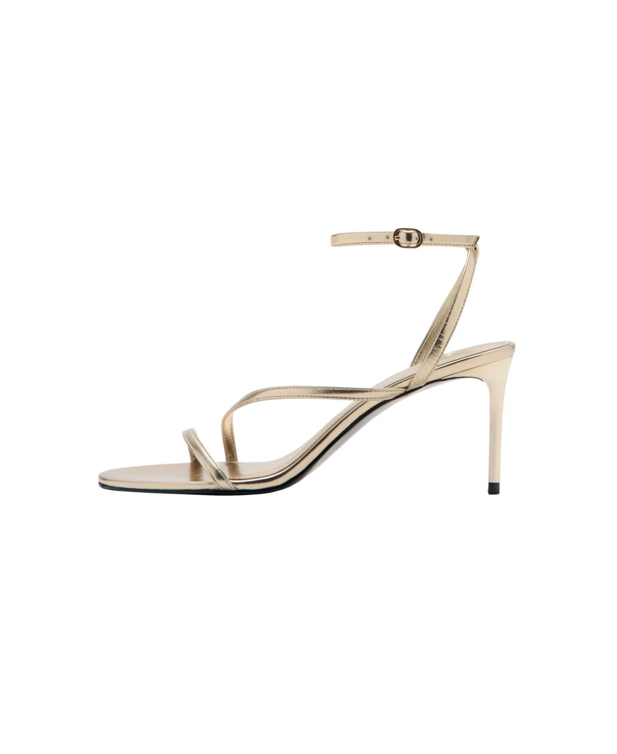 Crossed-Strap Stiletto Heel Ankle Strap Sandals by Mango