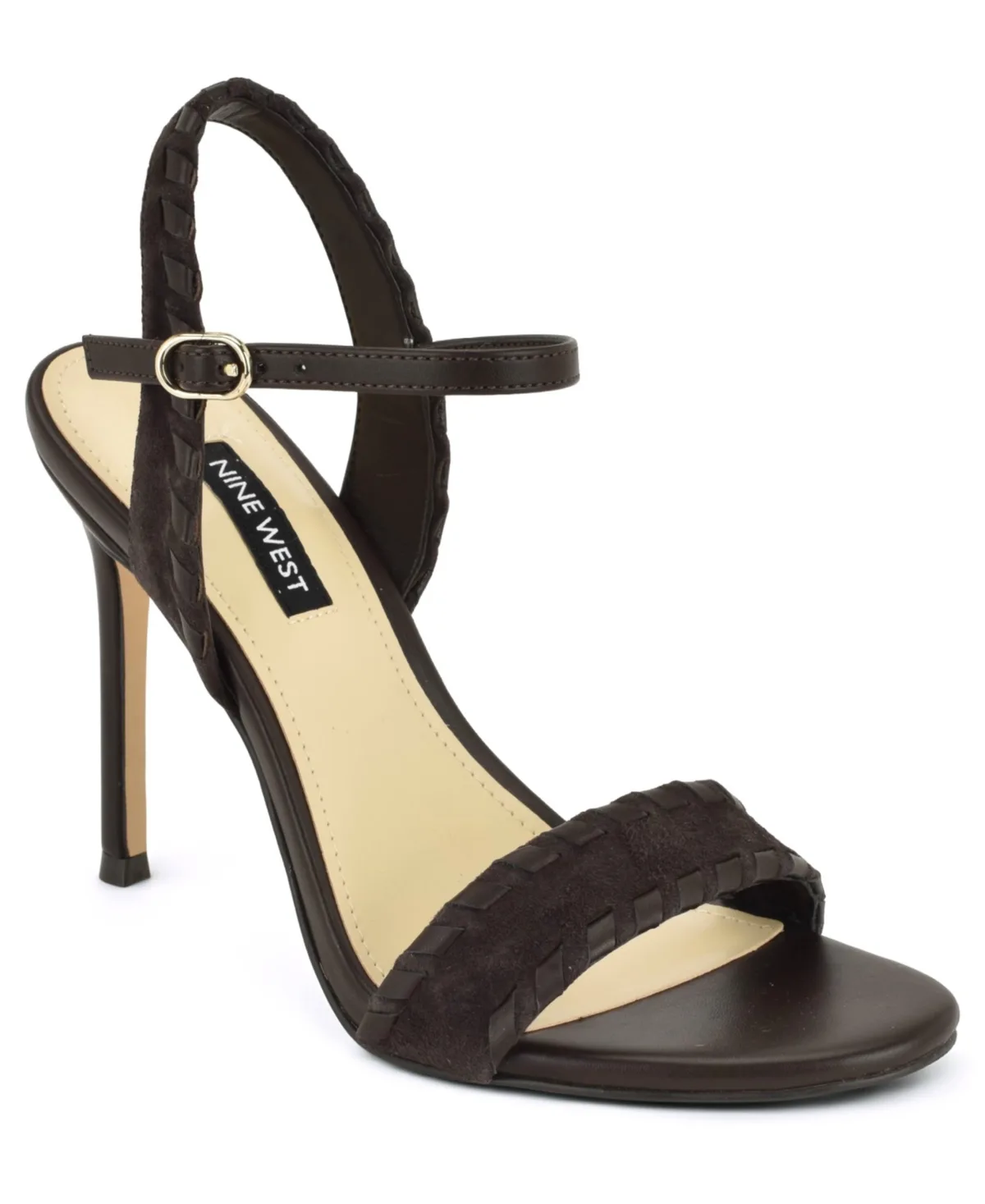 Maora Whipstitch Ankle Strap Stiletto Sandals by Nine West