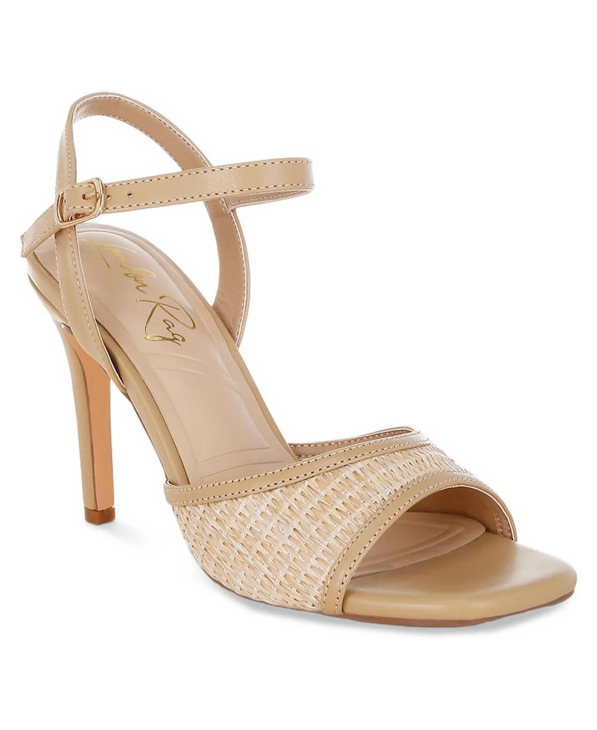 Vilasta Raffia Square Toe Stiletto Heels by London Rag