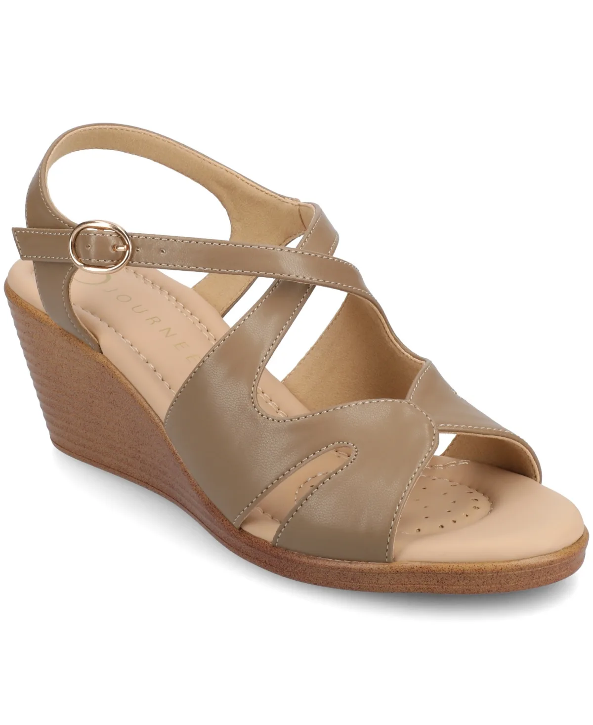 Kedzie2 Strappy Wedge Sandals by Journee Collection
