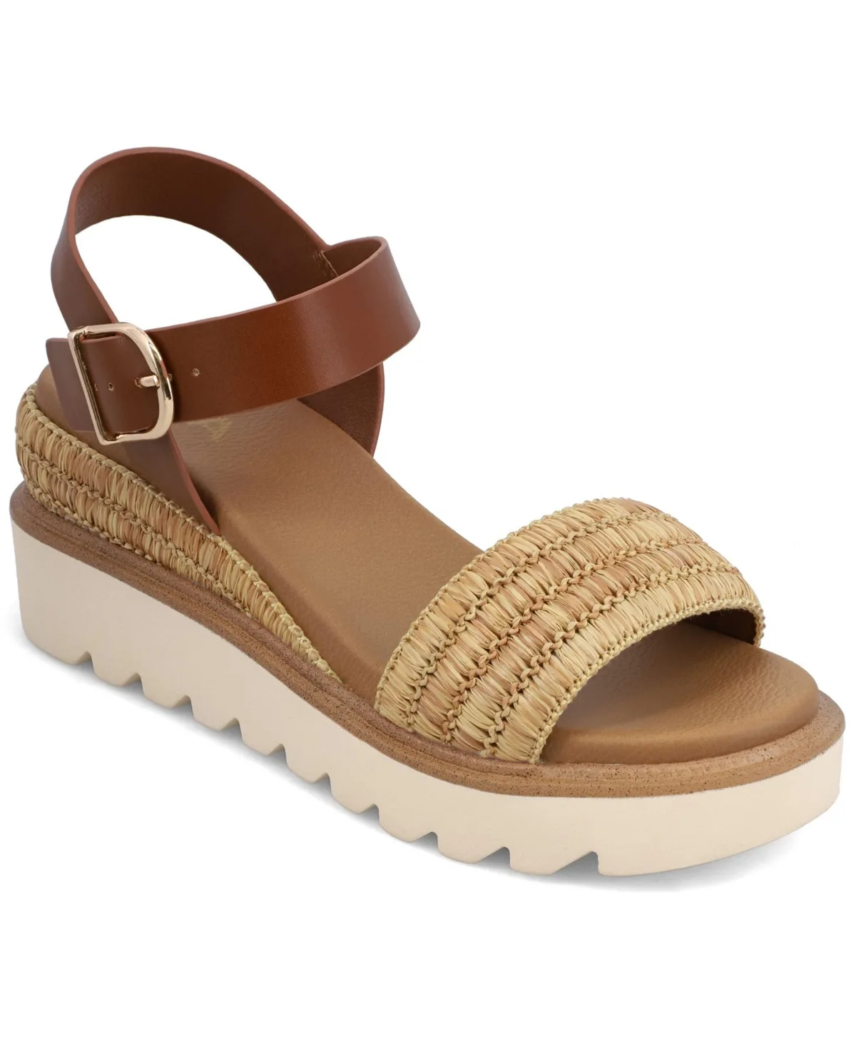 Odalys Raffia Ankle-Strap Casual Sandals by Mia