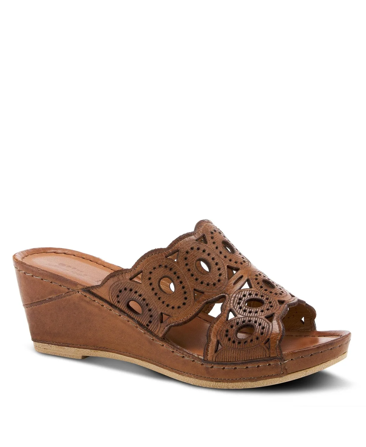 Leather Wedge Sandal with Comfort Insole by Spring Step
