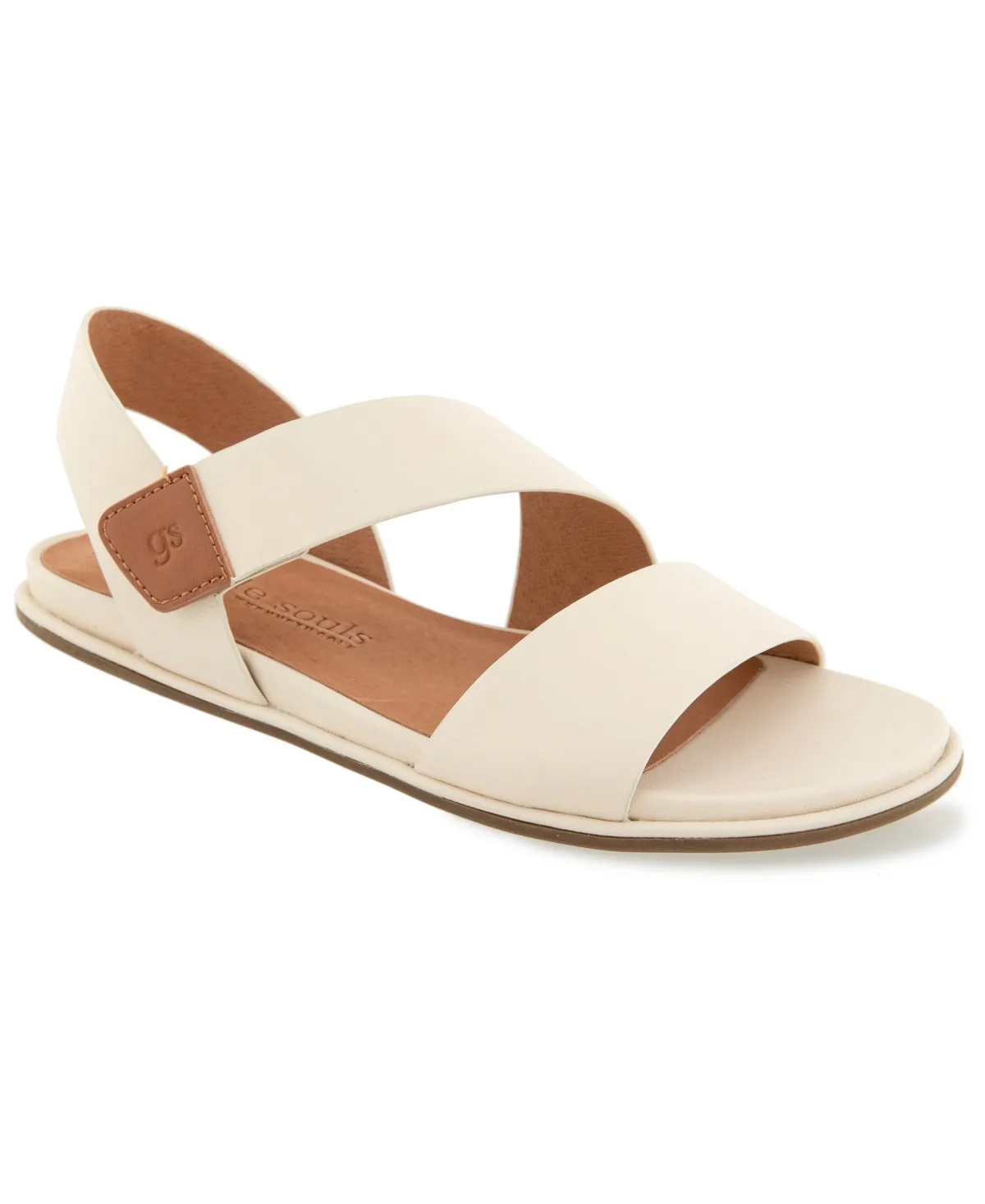 Lottie Round Toe Flat Sandals - Stone Leather