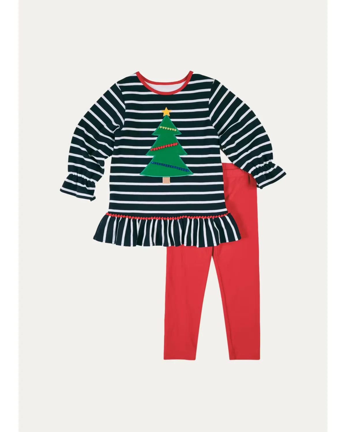 Christmas Tree Striped Tunic Top & Leggings Set by Florence Eiseman