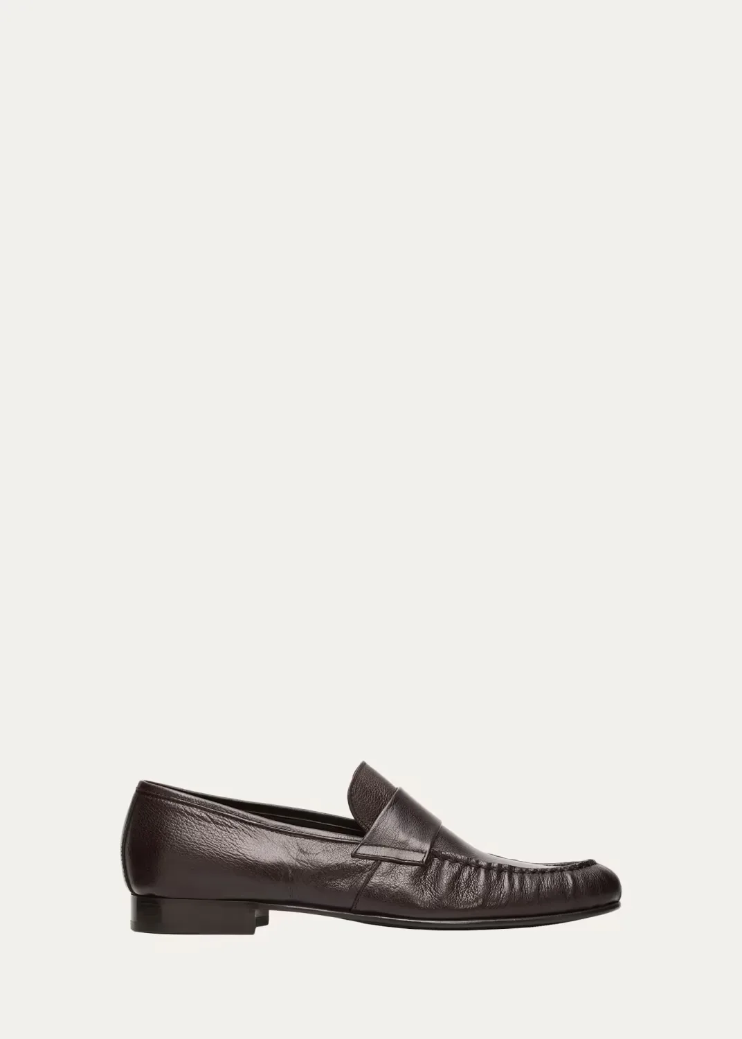 Buffalo Leather Moc-Toe Loafers