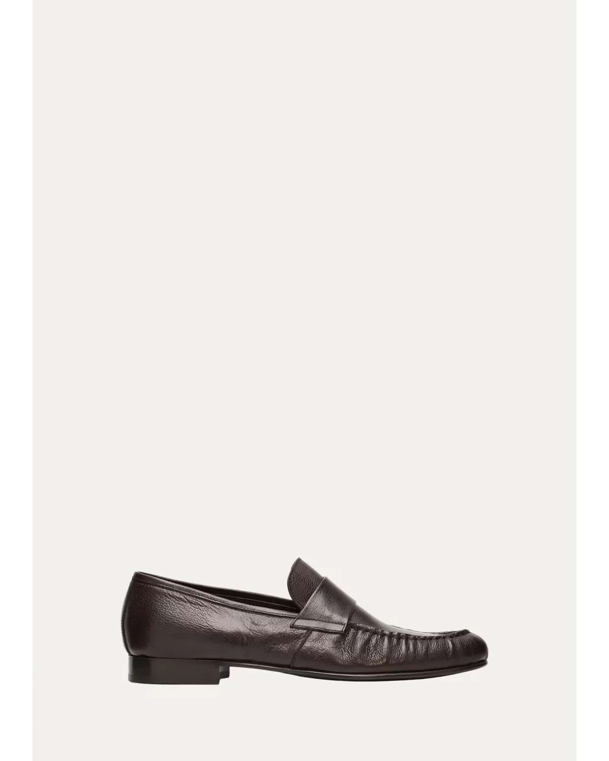 Buffalo Leather Moc-Toe Loafers by Bergdorf Goodman