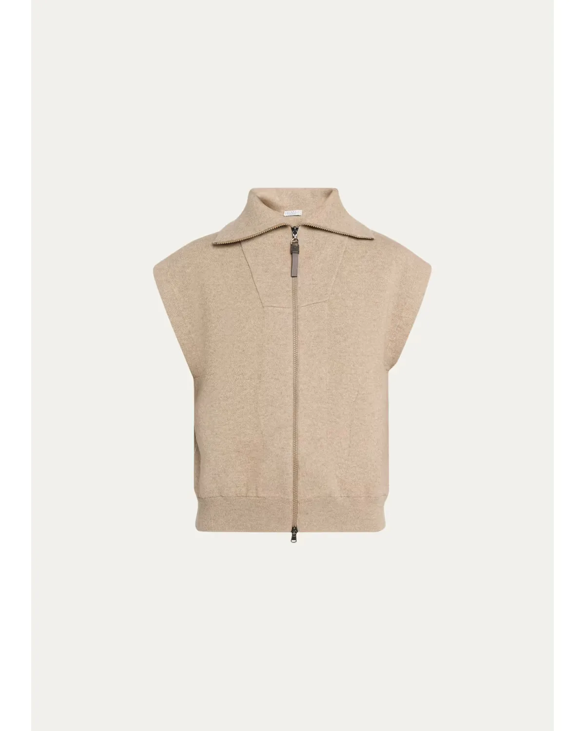 Sleeveless Cashmere Zip Cardigan by Brunello Cucinelli