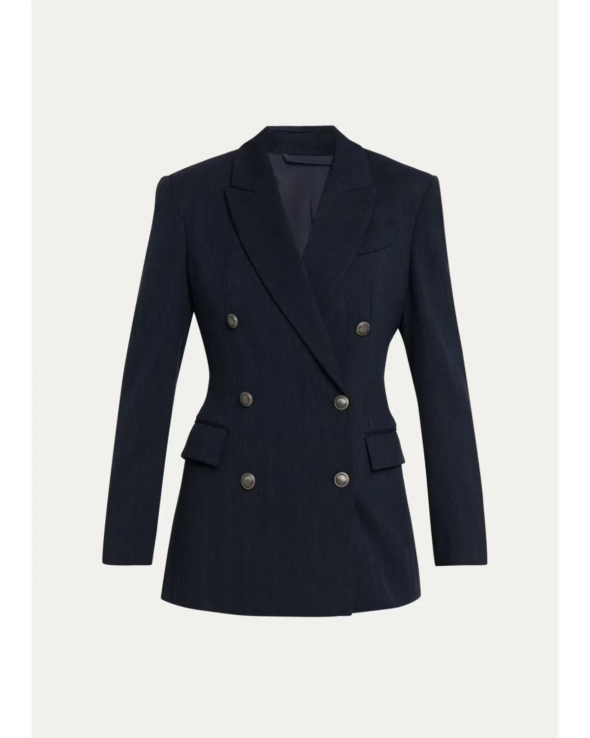 Herringbone Double-Breasted Jacket by Brunello Cucinelli