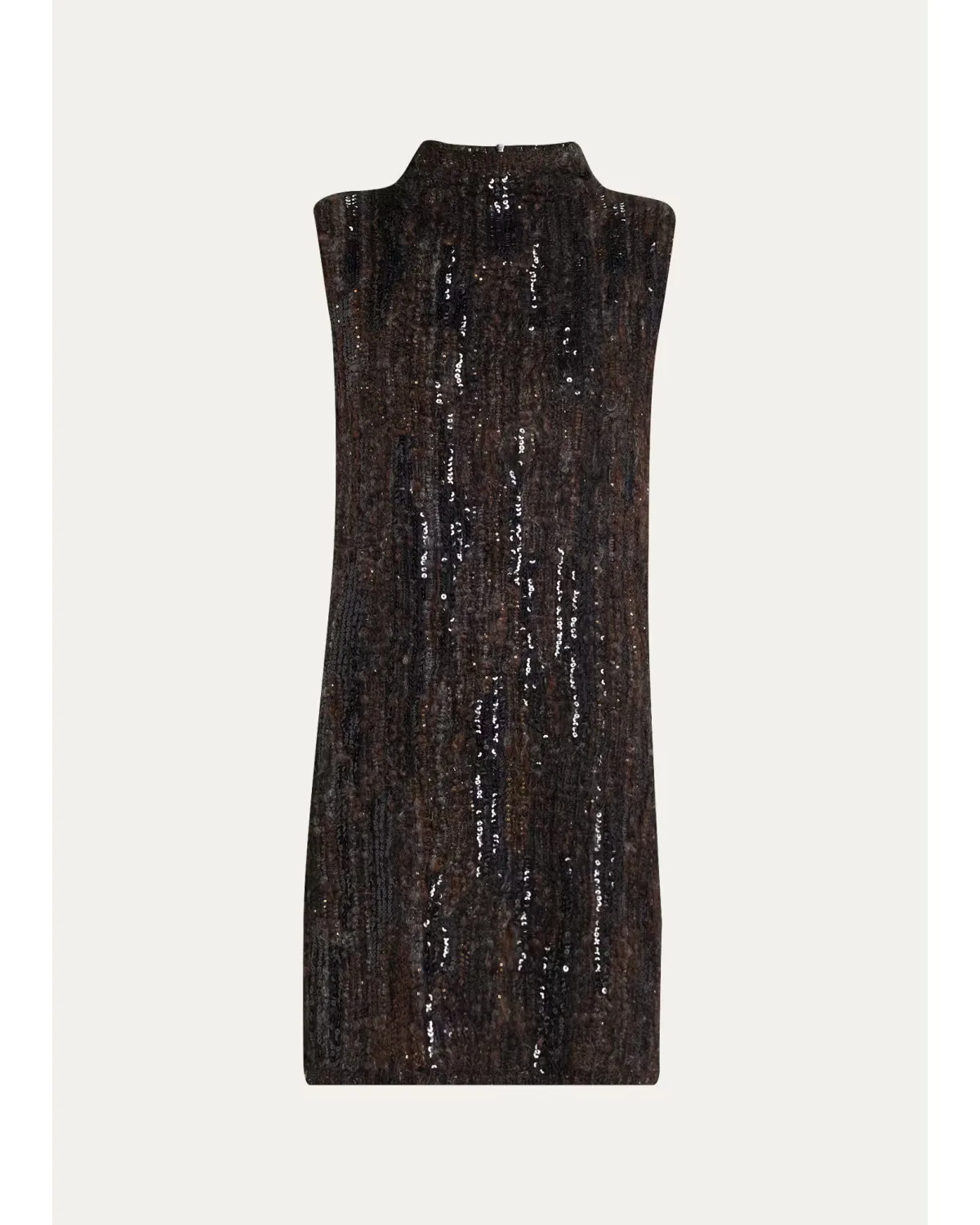 Sequined Boucle Knit Sleeveless Mini Dress by Brunello Cucinelli