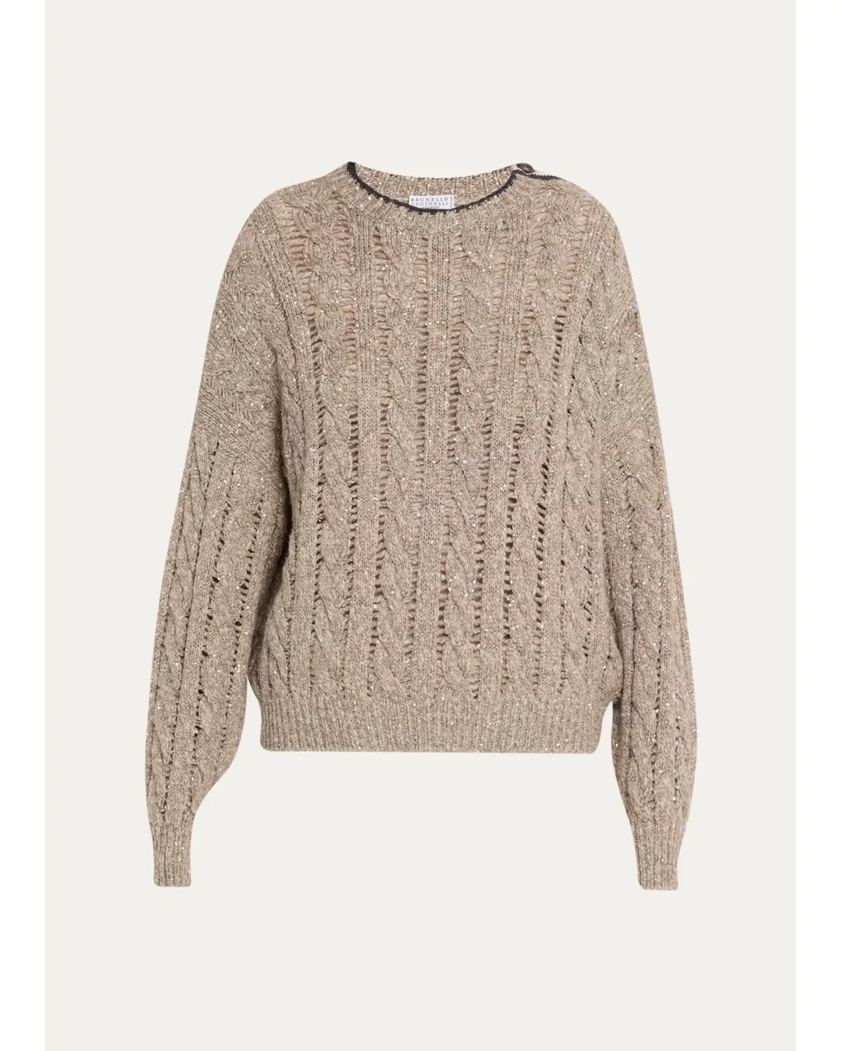 Sparkly Cable-Knit Sweater by Brunello Cucinelli