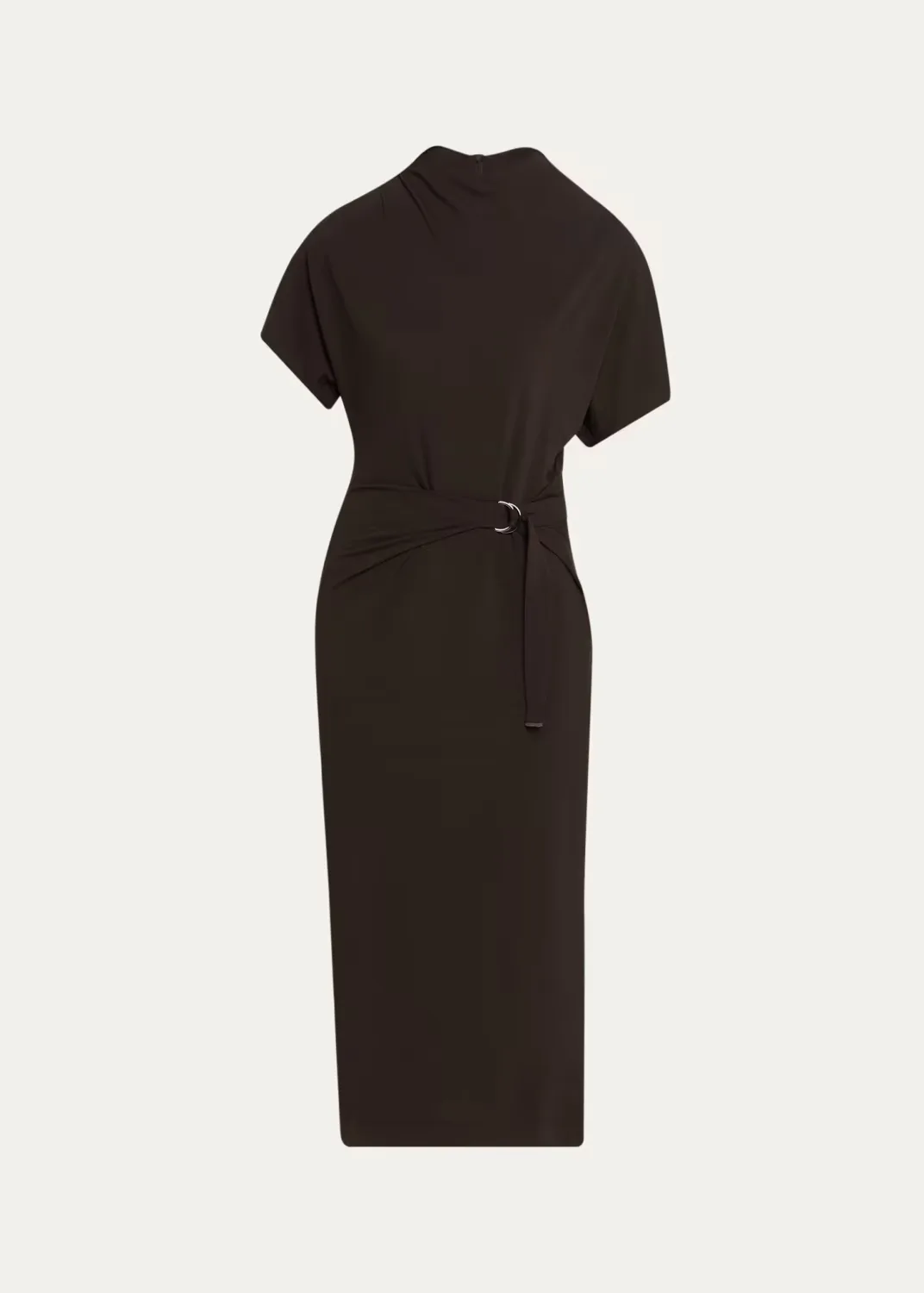 Wrap-Waist Midi Dress W/ Monili