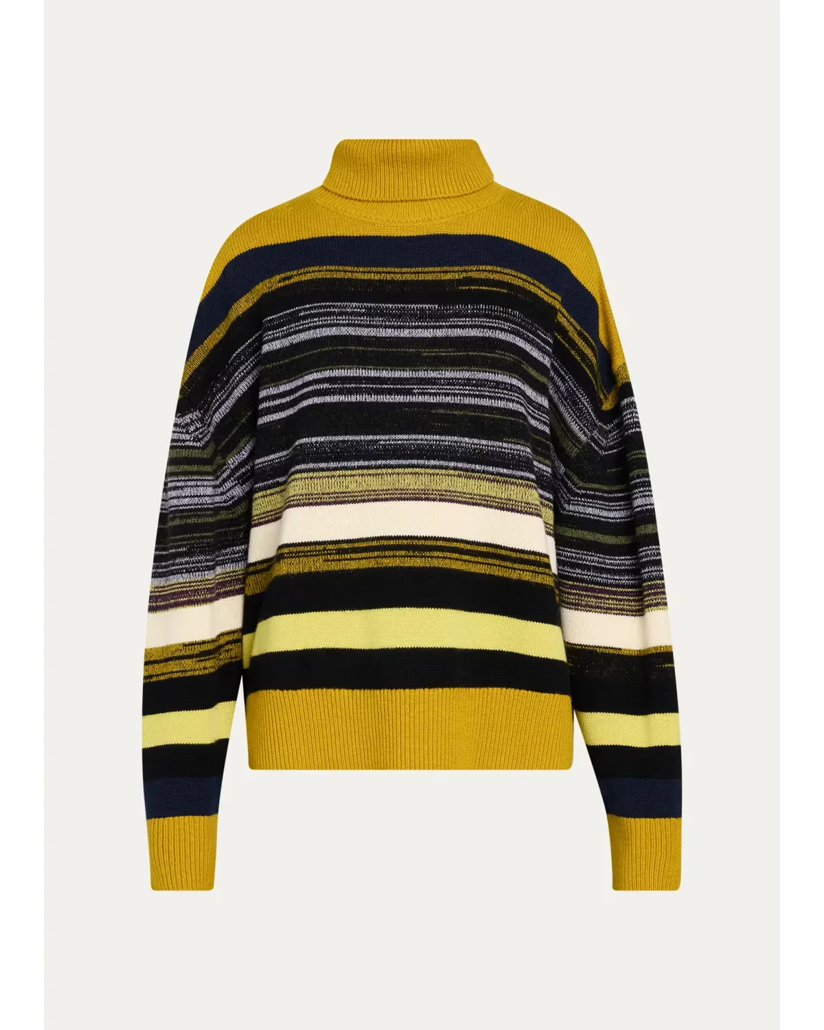 Junko Striped Merino Wool-Cashmere Turtleneck Sweater by ZANKOV