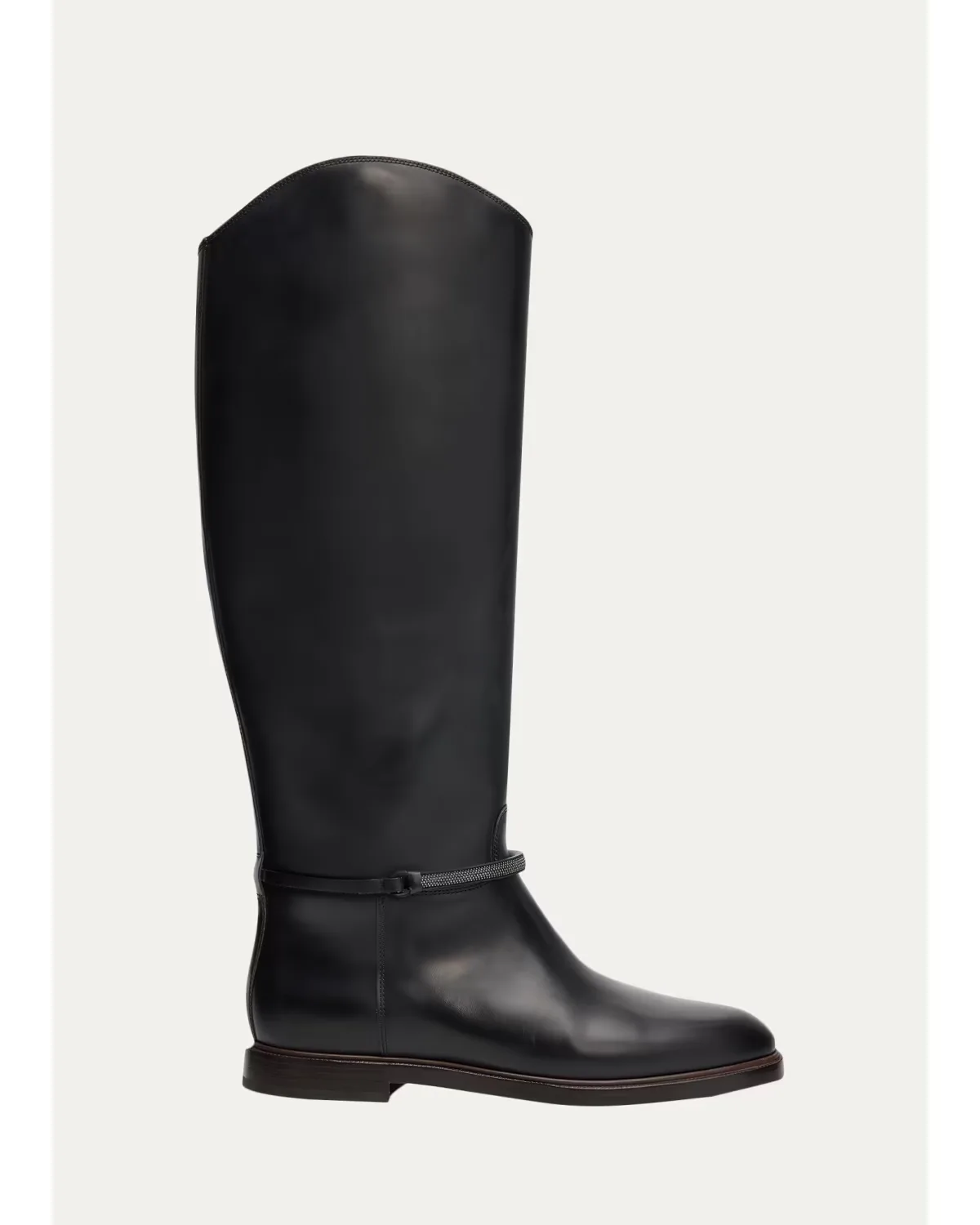 Leather Riding Boots W/ Monili by Brunello Cucinelli
