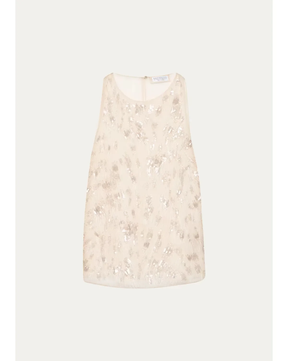 Animalier Embroidered Silk Tank Top by Brunello Cucinelli