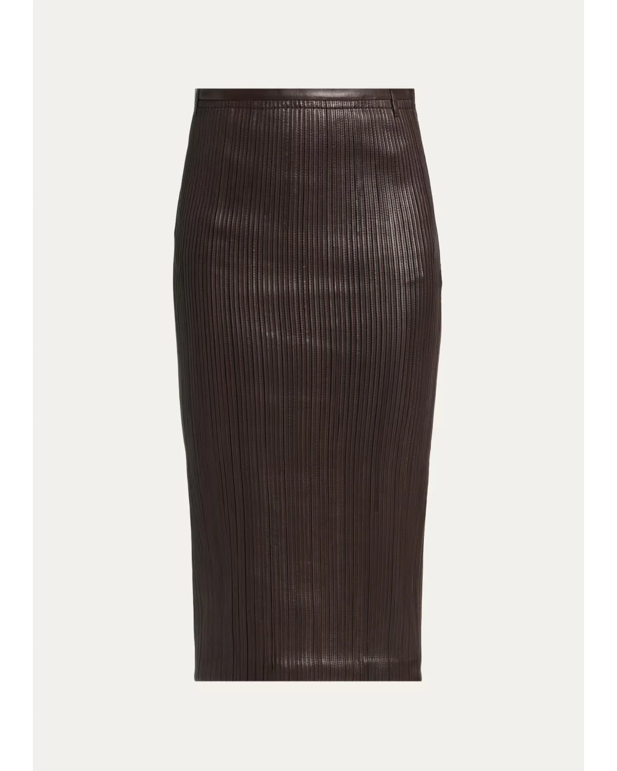 Fluted Leather Midi Skirt by Tom Ford