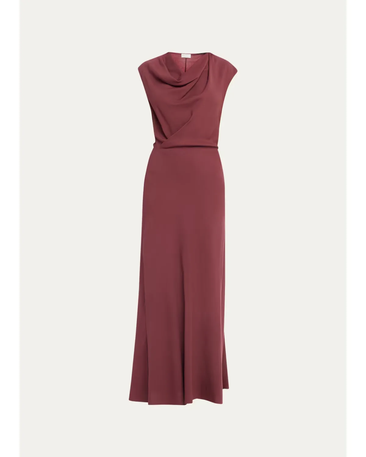 Fluid Wool Twill Cowl-Neck Dress by Brunello Cucinelli