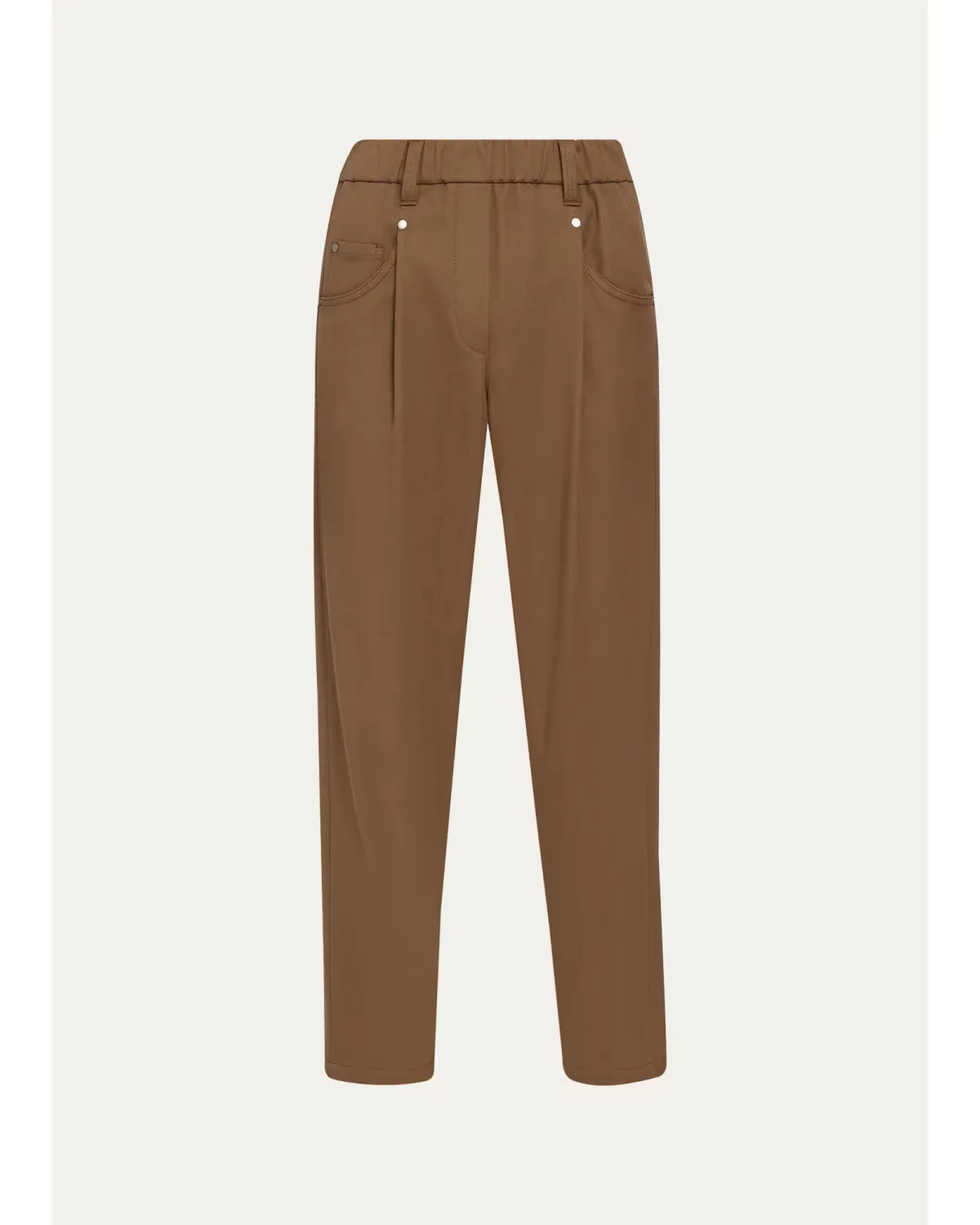 Cotton Straight-Leg Ankle Pull-On Pants by Brunello Cucinelli